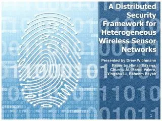 A Distributed Security Framework for Heterogeneous Wireless Sensor Networks