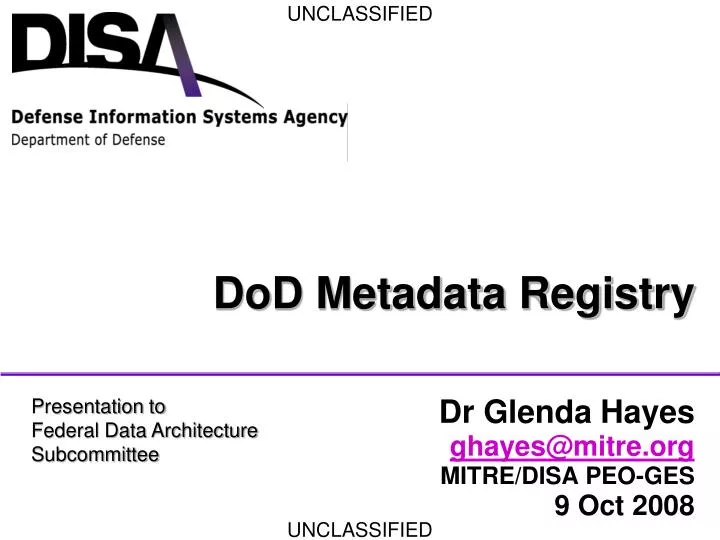 dod metadata registry