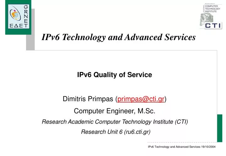 ipv6 technology and advanced services