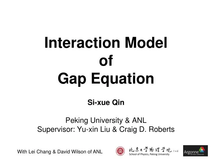 interaction model of gap equation