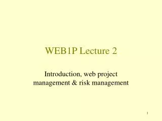 WEB1P Lecture 2