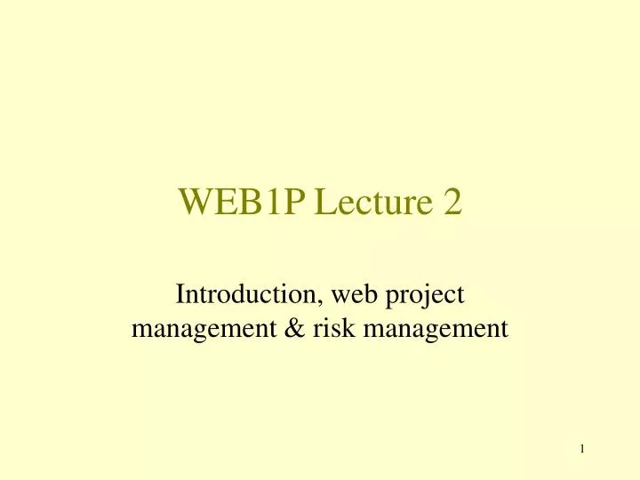 web1p lecture 2