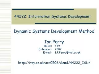 44222: Information Systems Development