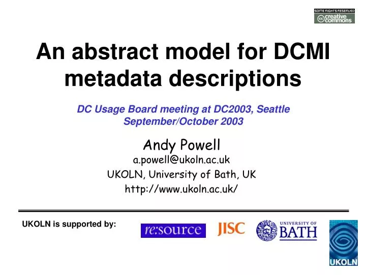 an abstract model for dcmi metadata descriptions