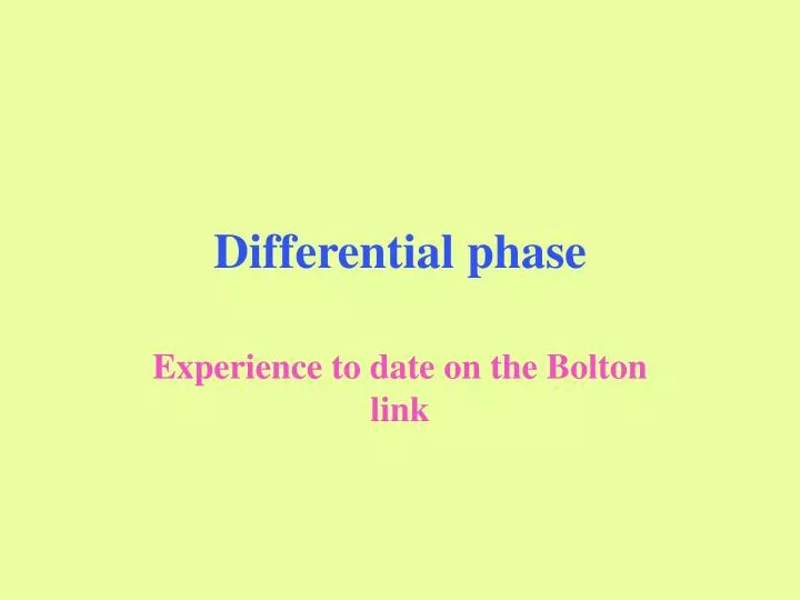differential phase