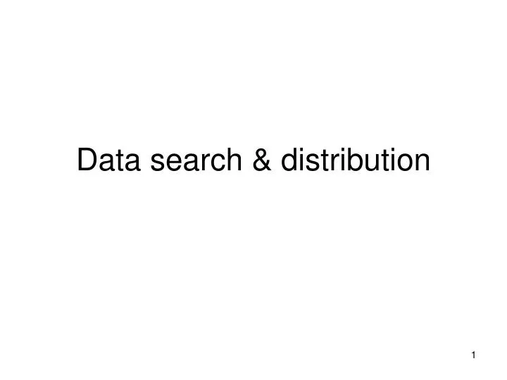 data search distribution