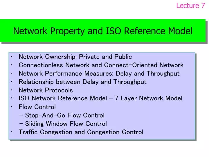 network property and iso reference model