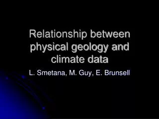 Relationship between physical geology and climate data