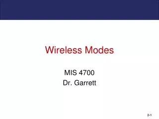 wireless modes