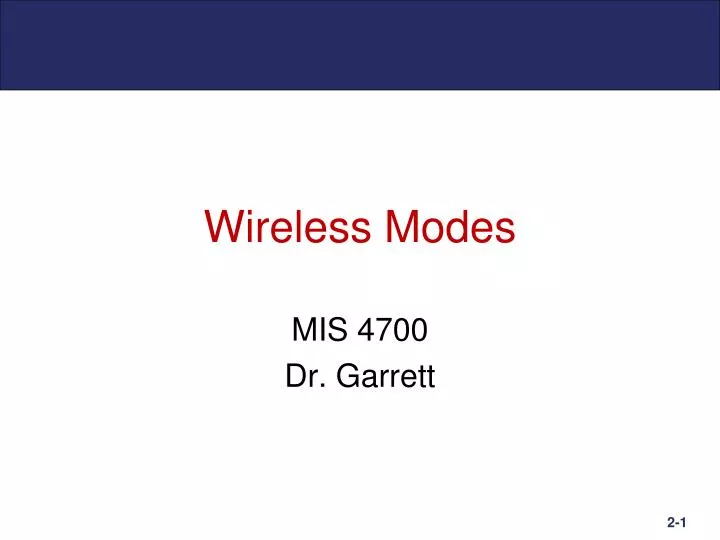 wireless modes