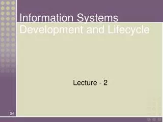 Information Systems Development and Lifecycle