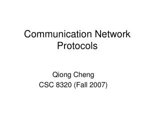 Communication Network Protocols