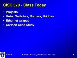 CISC 370 - Class Today