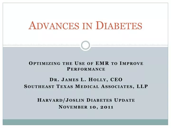 advances in diabetes