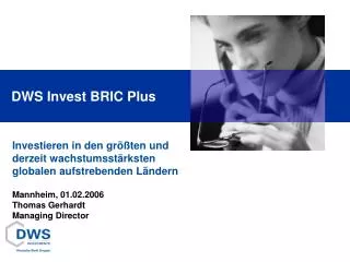 dws invest bric plus