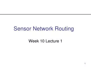 Sensor Network Routing