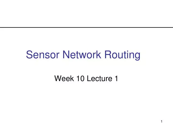 sensor network routing