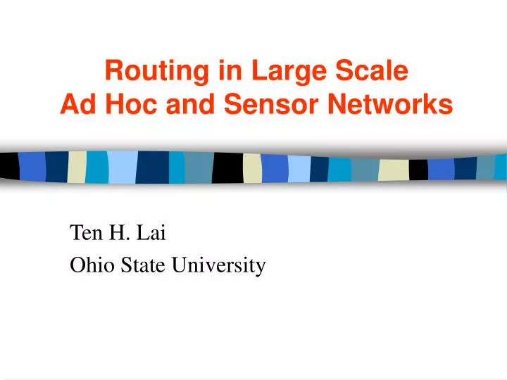routing in large scale ad hoc and sensor networks