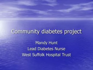 Community diabetes project