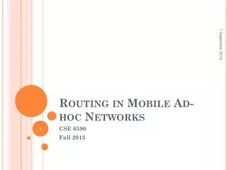 Routing in Mobile Ad-hoc Networks