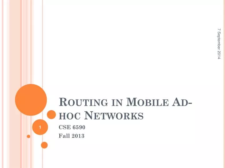 routing in mobile ad hoc networks