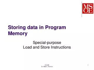 Storing data in Program Memory