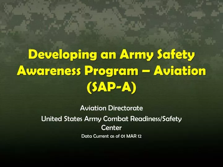 developing an army safety awareness program aviation sap a