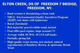ELTON CREEK, DS OF FREEDOM 7 BRIDGE, FREEDOM, NY.