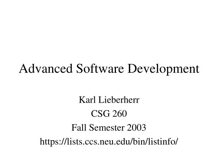 advanced software development