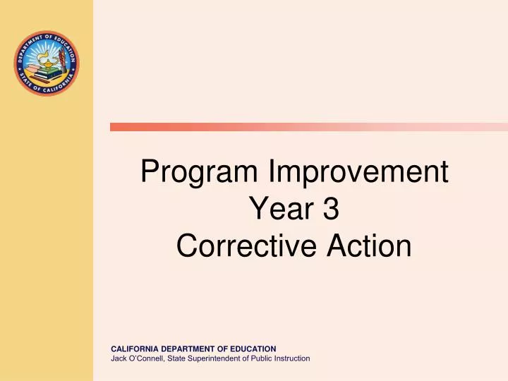 program improvement year 3 corrective action