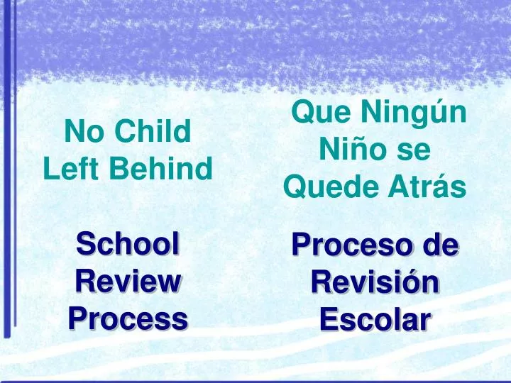 no child left behind school review process