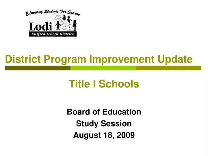 district program improvement update