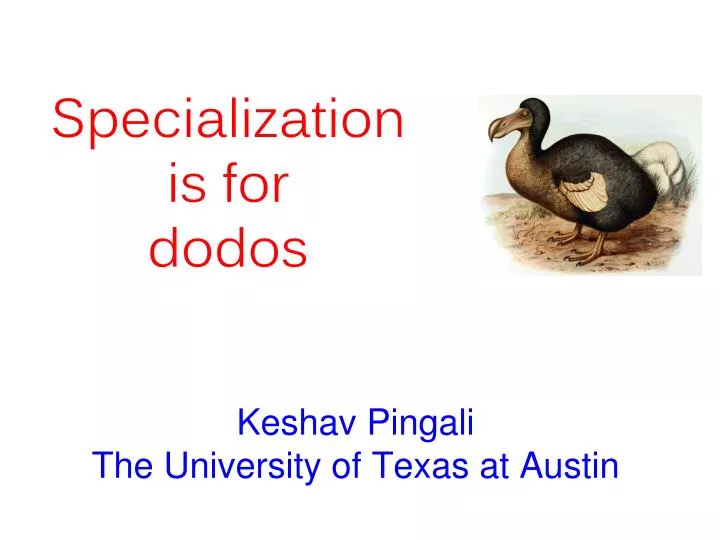 keshav pingali the university of texas at austin