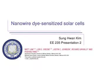 Nanowire dye-sensitized solar cells