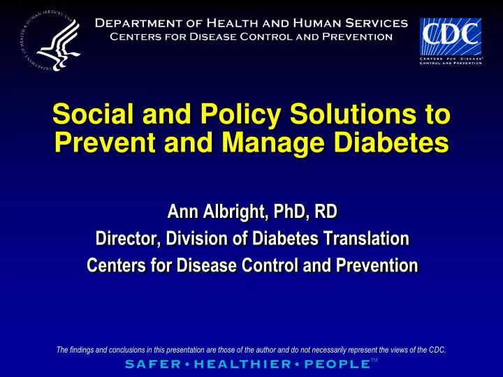 social and policy solutions to prevent and manage diabetes