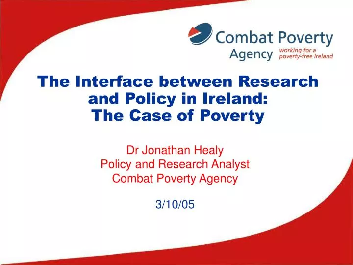 the interface between research and policy in ireland the case of poverty