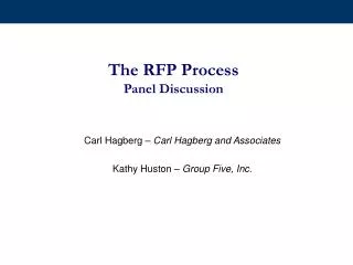 The RFP Process Panel Discussion