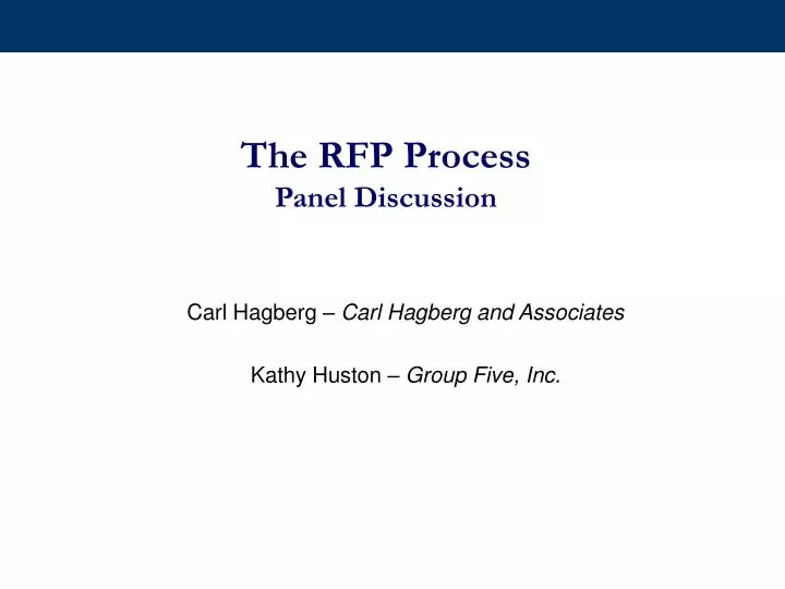 the rfp process panel discussion