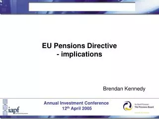 EU Pensions Directive - implications