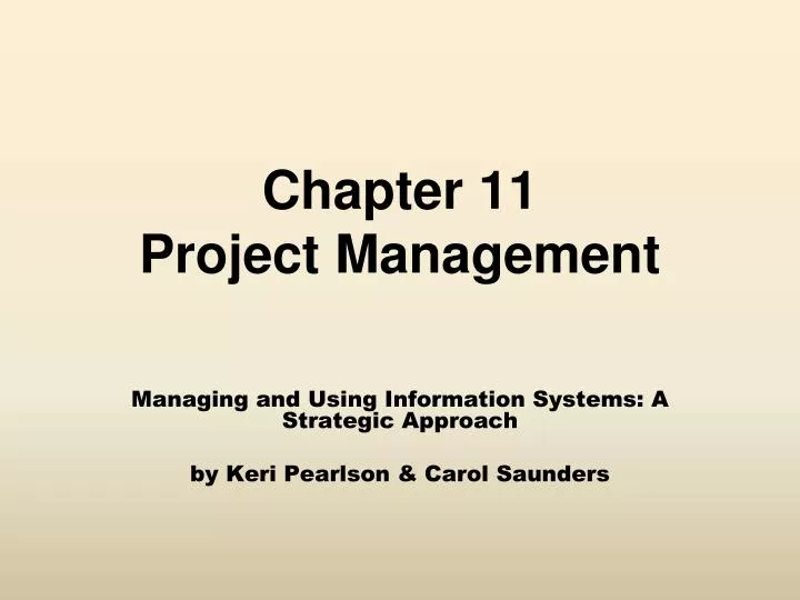 chapter 11 project management