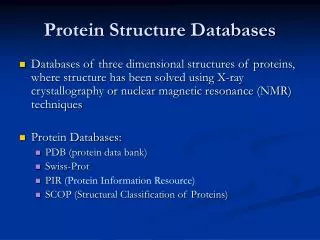 Protein Structure Databases