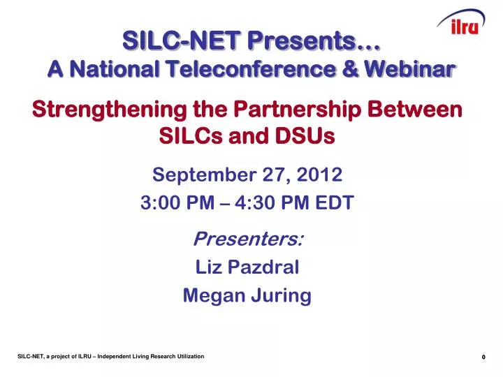 silc net presents a national teleconference webinar