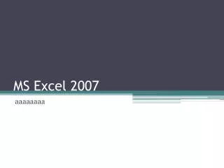 ms excel 2007