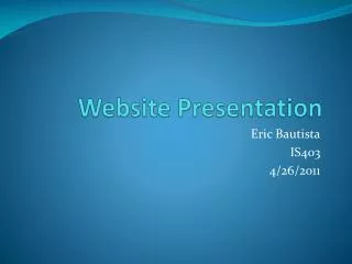 Website Presentation