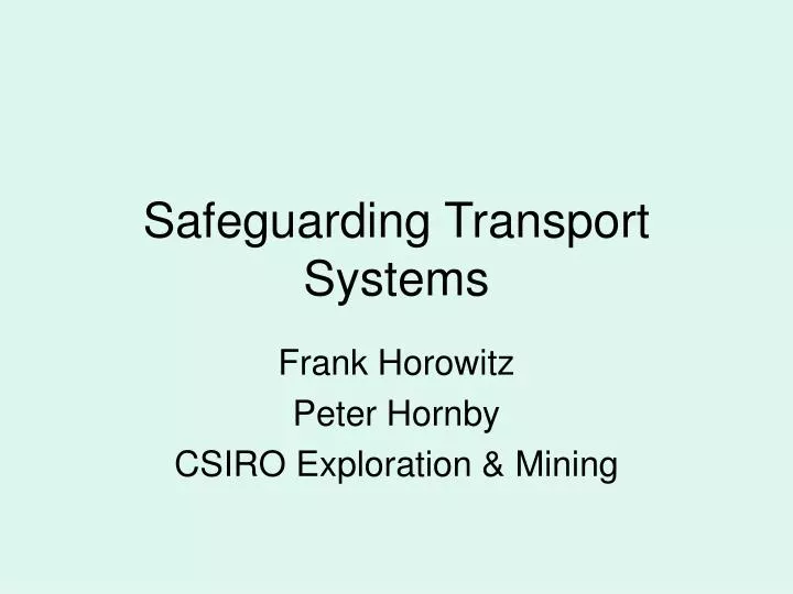 safeguarding transport systems