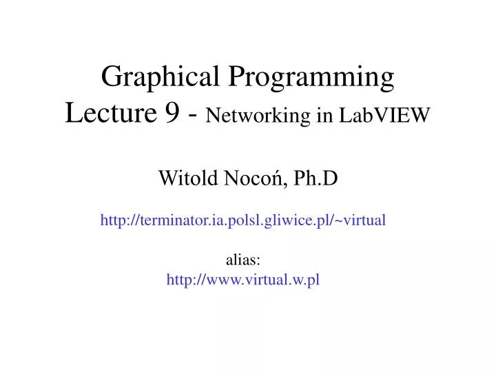 graphical programming lecture 9 networking in labview