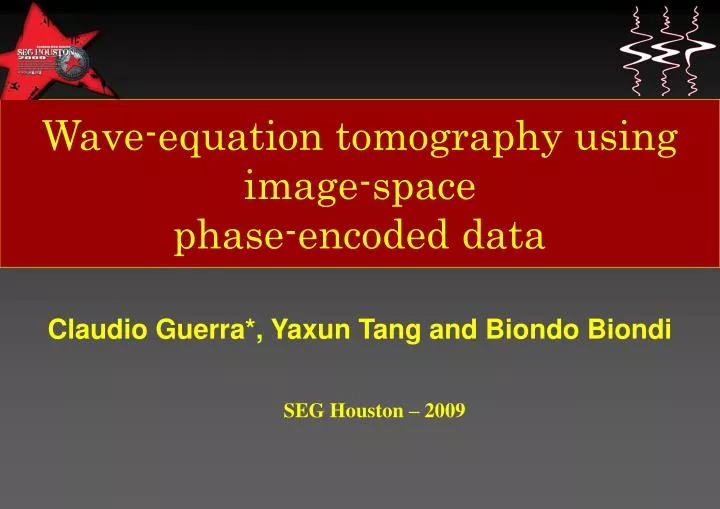 wave equation tomography using image space phase encoded data