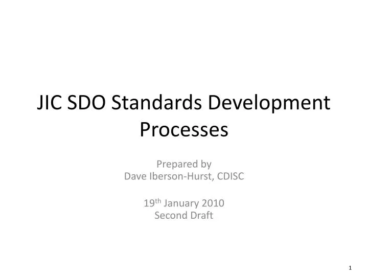 jic sdo standards development processes