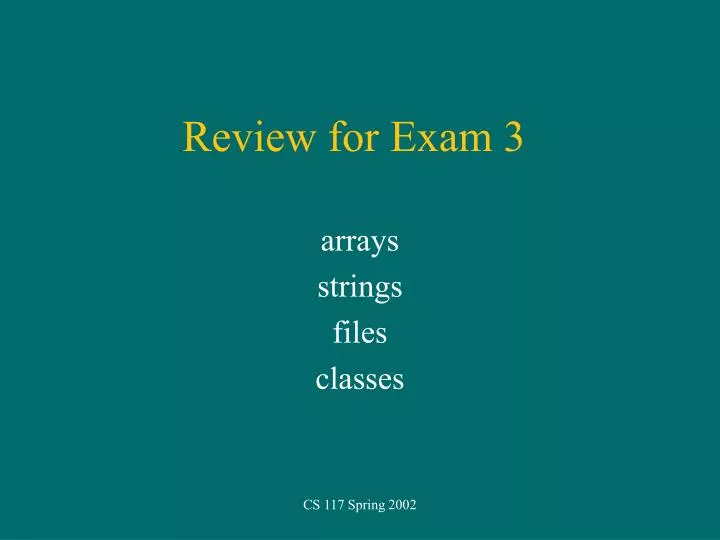 review for exam 3