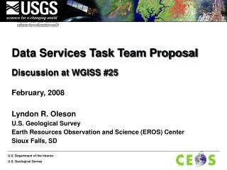 Data Services Task Team Proposal Discussion at WGISS #25
